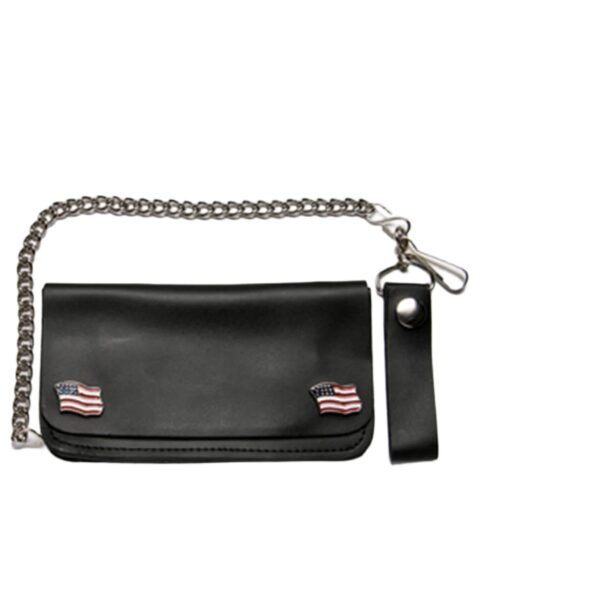 Leather Wallet With USA Flag Snaps