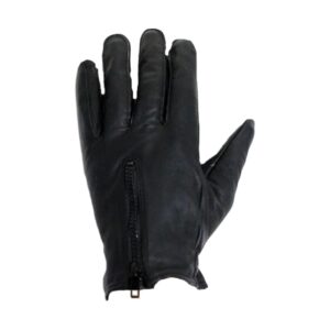 Lined Leather Gloves With Zipper