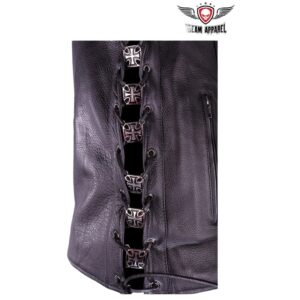 Maltese Cross Lace Up Charm for Vests, Jackets, Boots