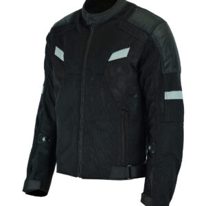 Mens Motorcycle Textile Mesh Jacket Reflective 3 Season With Armor Pockets