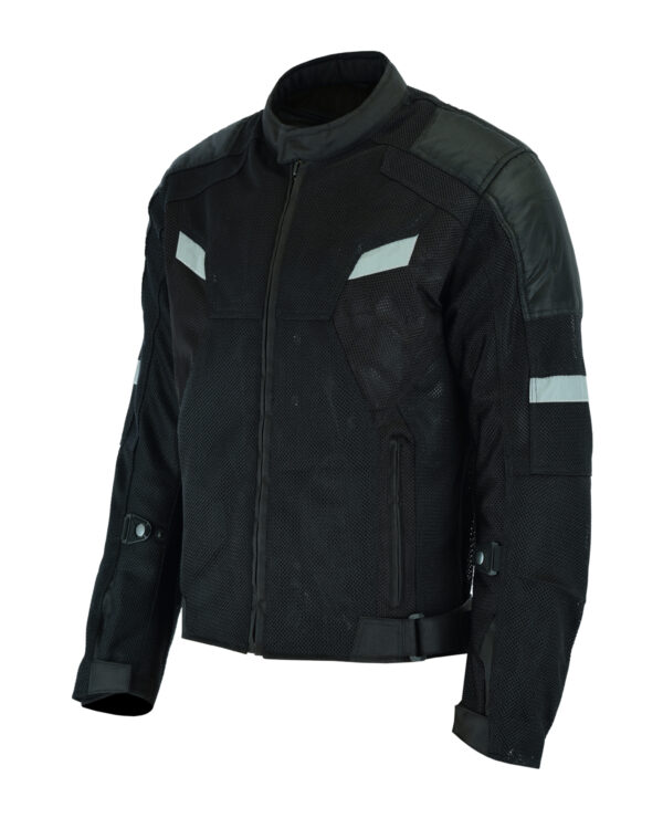 Mens Motorcycle Textile Mesh Jacket Reflective 3 Season With Armor Pockets