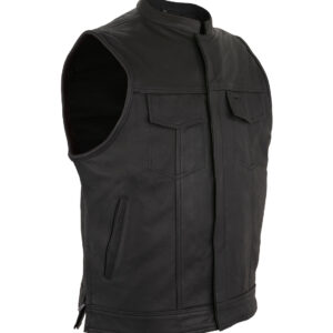 Mens Black Vest Liner with Zipper and Snap Closures