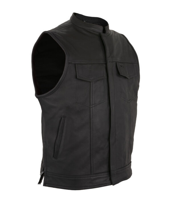 Mens Black Vest Liner with Zipper and Snap Closures