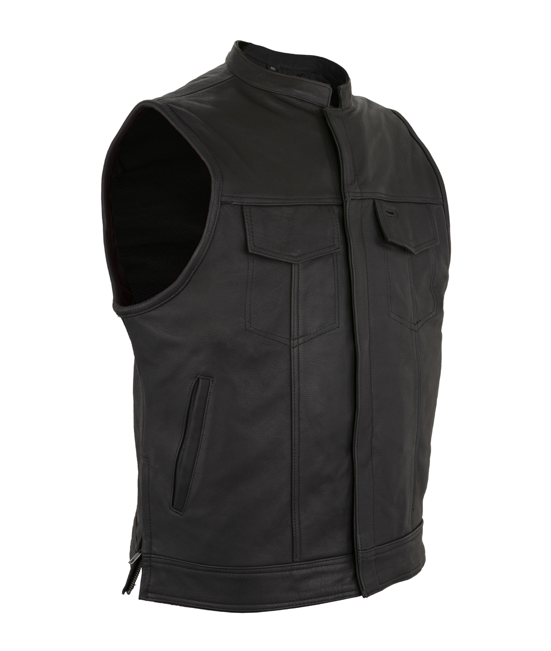 Mens Black Vest Liner with Zipper and Snap Closures