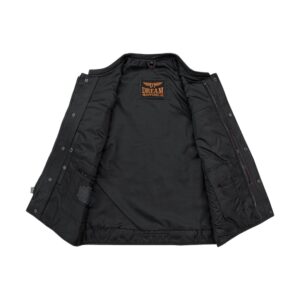 Mens Vest Black Liner, Zipper & Snaps