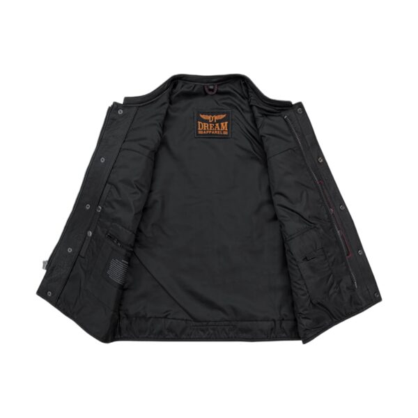 Mens Vest Black Liner, Zipper & Snaps