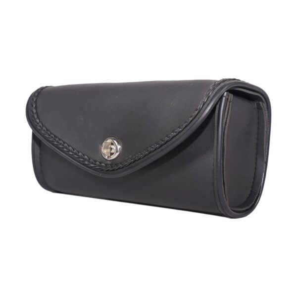 Motorcycle Leather Windshield Bag With Braid