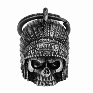 Native Indian Skull Motorcycle Bell Metal Bike Accessory