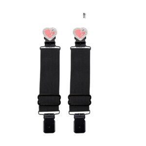 Pink/Chrome Heart And Rose Alligator Boot Clips