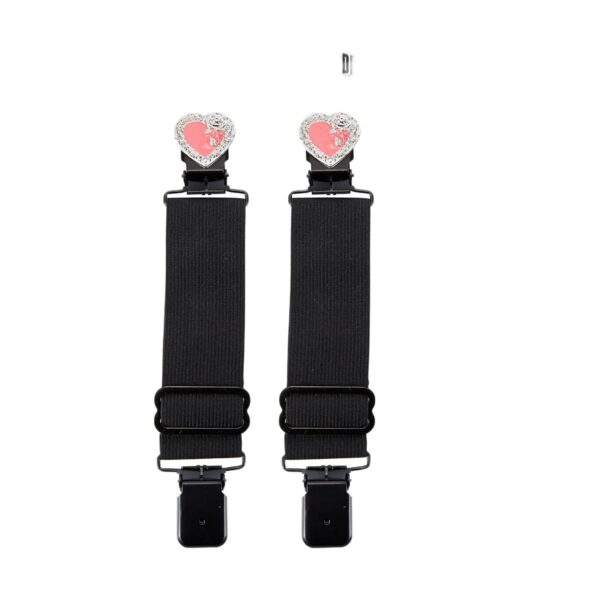 Pink/Chrome Heart And Rose Alligator Boot Clips