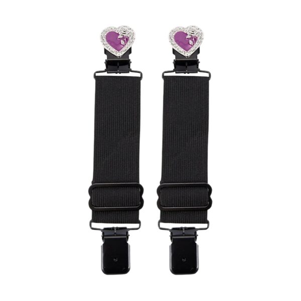 Purple/Chrome Heart And Rose Alligator Boot Clips