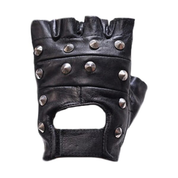 Studded Motorcycle Fingerless Gloves