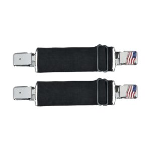USA Flag Boot Clips Silver Boot Clips