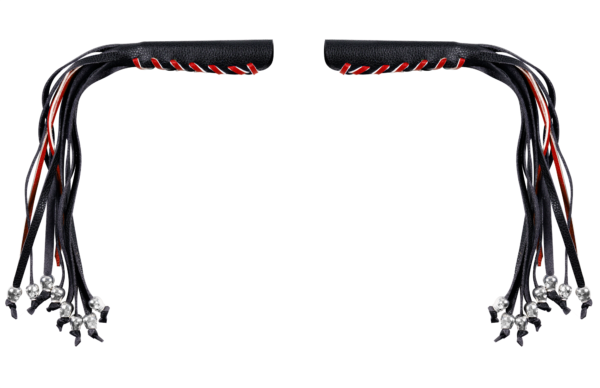 Motorcycle Brake Clutch Lever Covers Dream Apparel Black Red Skull Fringe