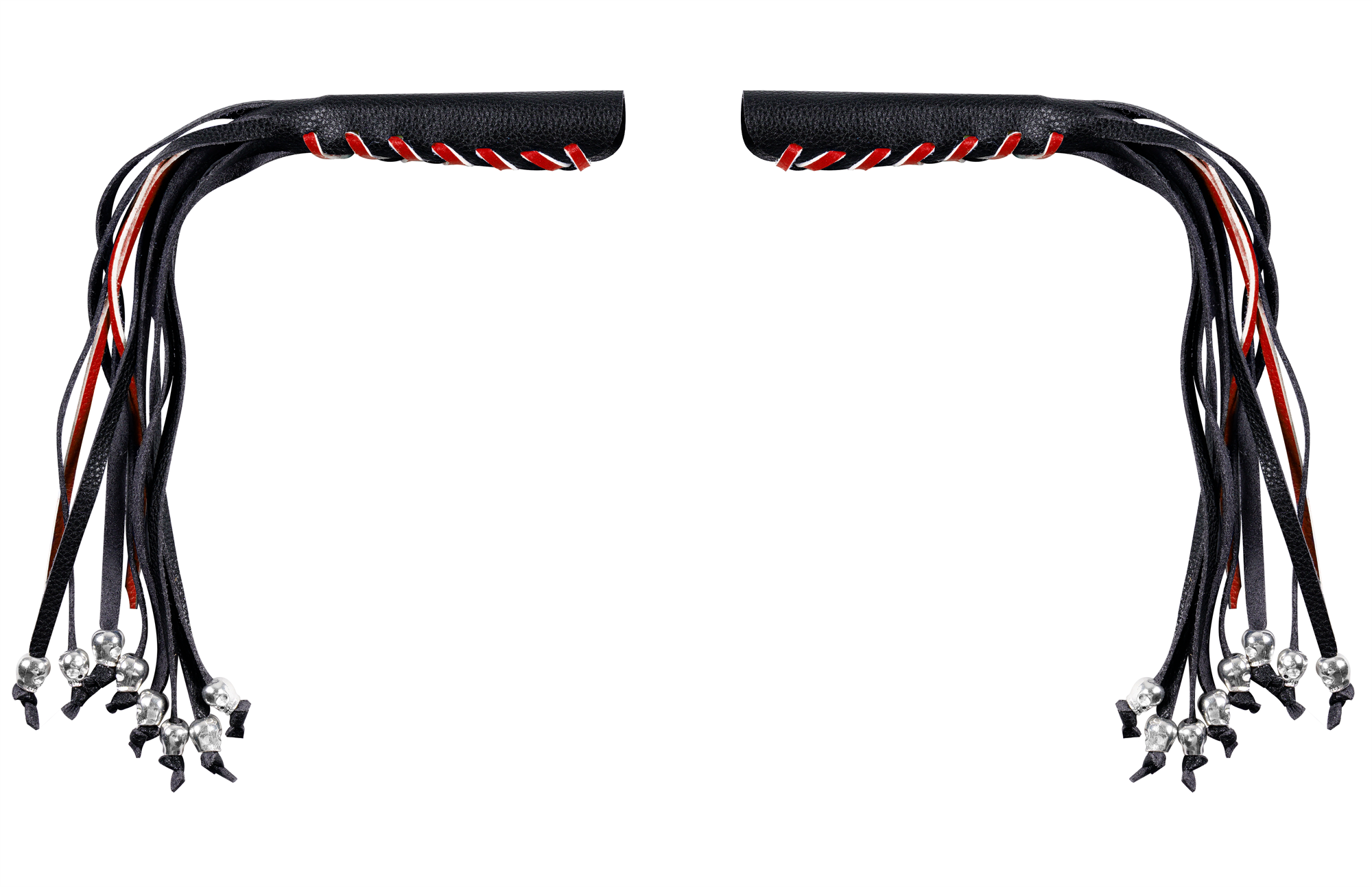 Motorcycle Brake Clutch Lever Covers Dream Apparel Black Red Skull Fringe