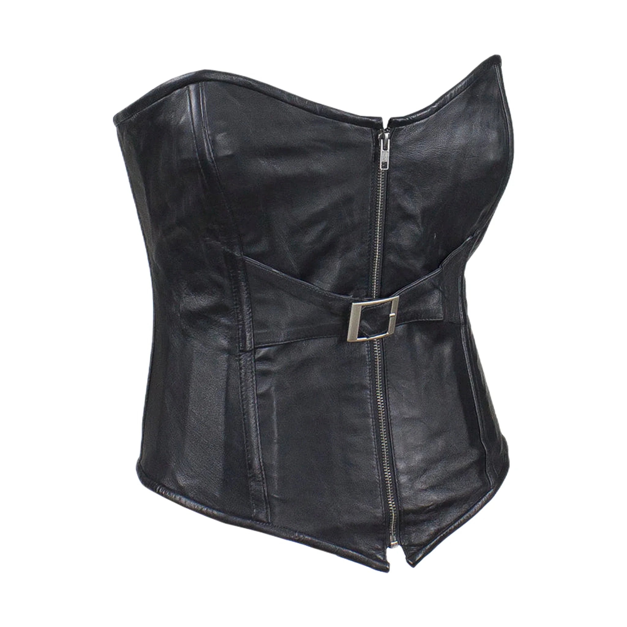 Women's Black Lambskin Leather Corset