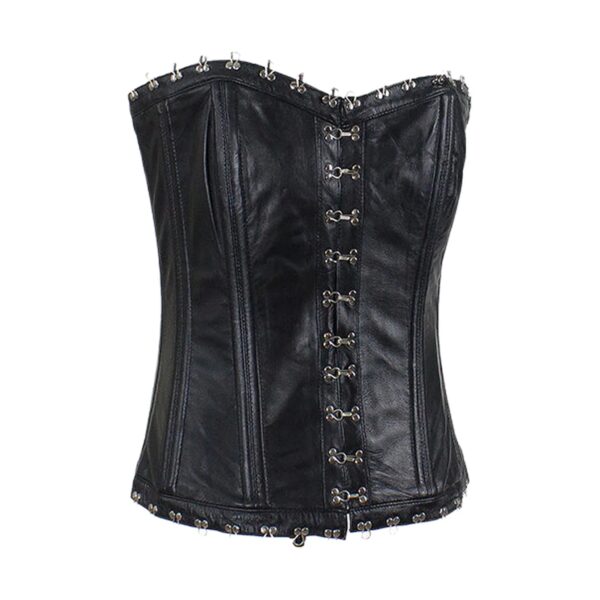 Women's Hook & Eye Lambskin Leather Corset