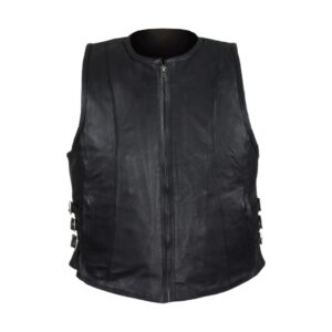 Women's Naked Cowhide Leather Motorcycle Vest