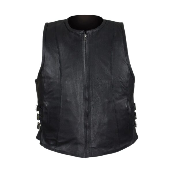 Women's Naked Cowhide Leather Motorcycle Vest