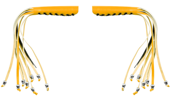 Motorcycle Brake Clutch Lever Covers Dream Apparel Yellow Black Skull Fringe