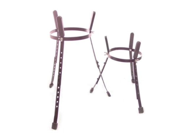 Adjustable Pro Conga Barrell STANDS For Pair 10" & 11" Black Powder Rubber Feet