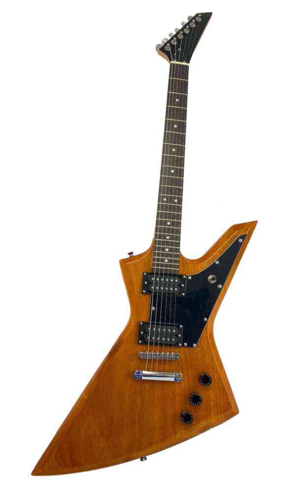 Rock Style Electric 6 String Guitar Right Handed Natural Brown Solid Wood