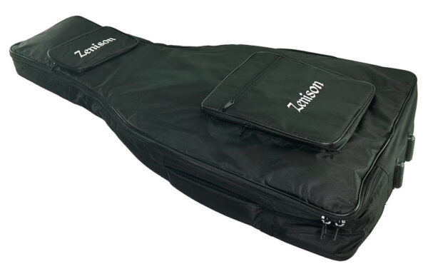 Double Neck Electric Guitar Gig Bag Zenison Padded 42 Inch Black Shoulder Straps