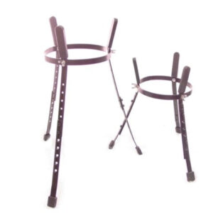 Adjustable Pro Conga Barrell STANDS For Pair 10" & 11" Black Powder Rubber Feet