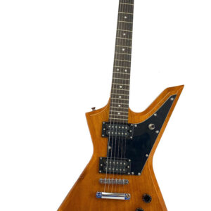 Rock Style Electric 6 String Guitar Right Handed Natural Brown Solid Wood