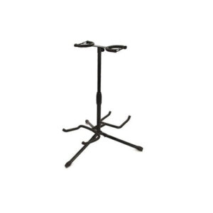 DUAL GUITAR DISPLAY STAND - TRADITIONAL DESIGN ADJUSTABLE HEIGHT FOAM PADDED New