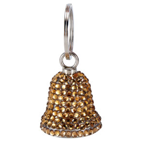 Motorcycle Bell Handcrafted Bling Golden Crystals Decor Accessory
