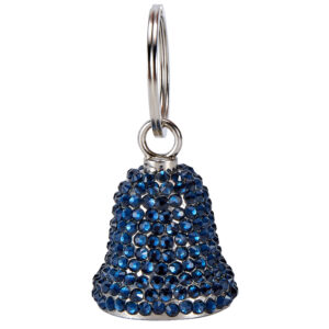 Motorcycle Bell Bling Royal Blue Crystals Handcrafted Decorative Accessory