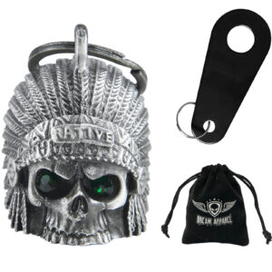 Motorcycle Helmet Bell Dream Apparel Indian Skull Green Eyes