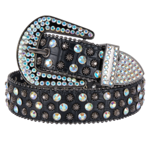 Western Bling Rhinestone Crystal Belt Faux Leather Adjustable Medium XL