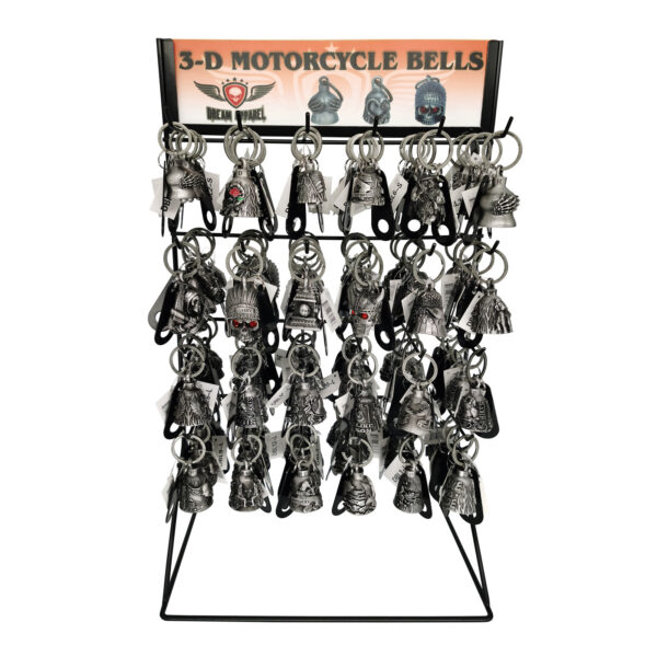 Motorcycle Bell Display Stand with 96 Assorted Bells Including Sturgis 2022