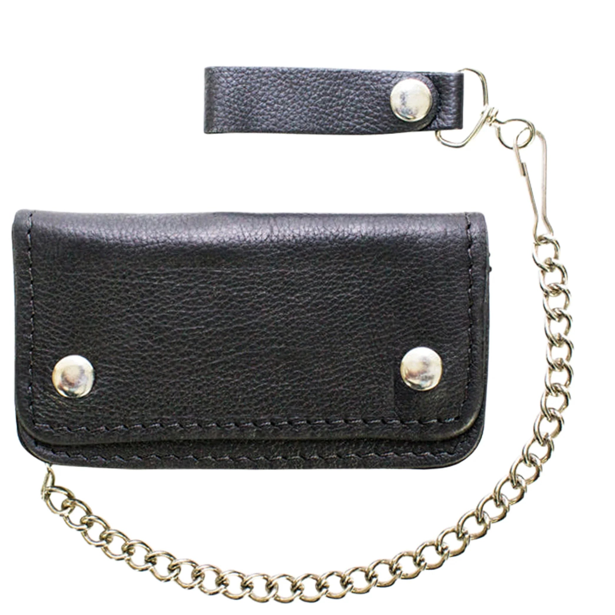 Biker Bifold Chain Wallet Heavy Duty Premium Leather