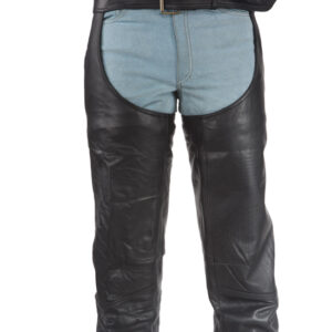Leather Biker Chaps Cowhide Heavy Duty Soft Touch Zippered 1 Pocket