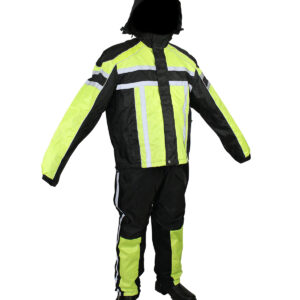 Two-Piece Black Fluorescent Waterproof Rain Suit by Dream Apparel