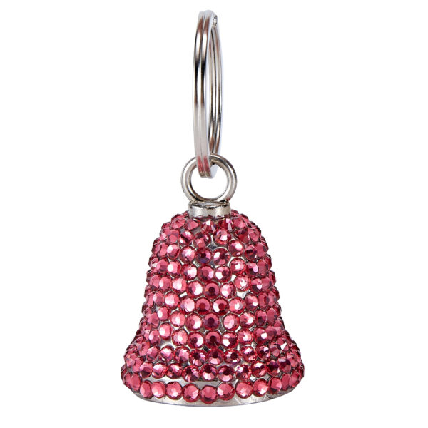Handcrafted Motorcycle Bell Pink Crystals Bling Accessory