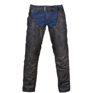 Leather Motorcycle Chaps Distressed Brown Dream Apparel With Belt Size