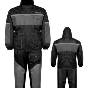2-Piece Black Grey Rain Suit Dream Apparel Waterproof Jacket Pants