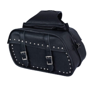 Motorcycle Leather Saddlebags Dream Apparel Black Studded Waterproof