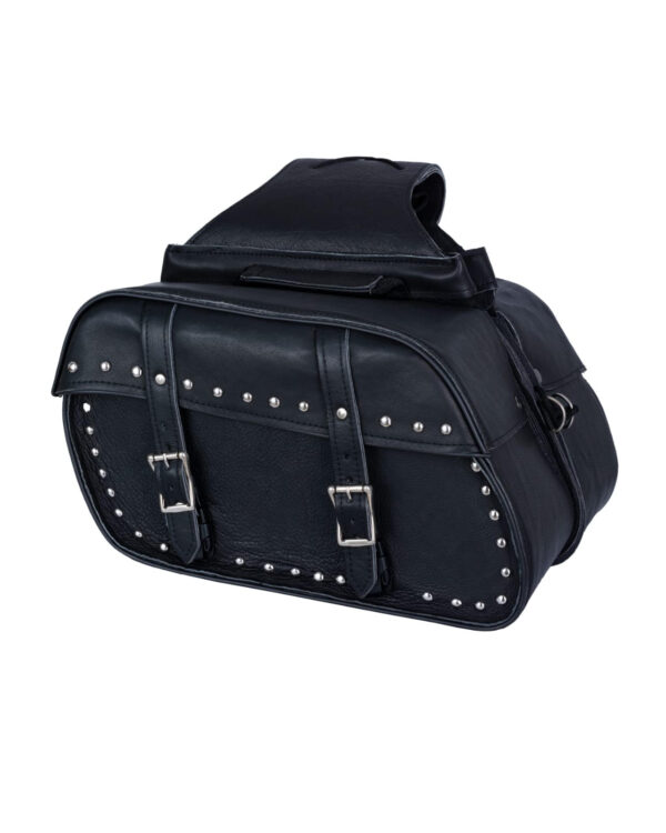 Motorcycle Leather Saddlebags Dream Apparel Black Studded Waterproof