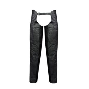 Leather Chaps Dream Apparel Black Premium Naked Cowhide Motorcycle Riding