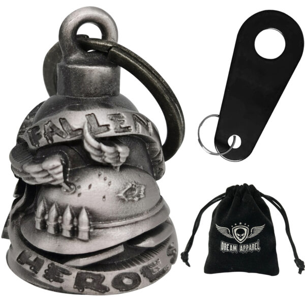 Motorcycle Bell Dream Apparel Fallen Heroes 3D Relief Magnesium Alloy 1.7"