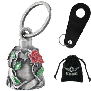 Motorcycle Bell Dream Apparel Heart with Red Rose 3D Lightweight Good Luck