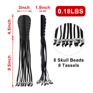Motorcycle Brake Clutch Lever Covers Dream Apparel Black Purple Skull Fringe
