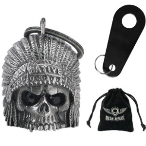 Motorcycle Bell Dream Apparel Indian Skull 3D Black Eyes Magnesium Alloy
