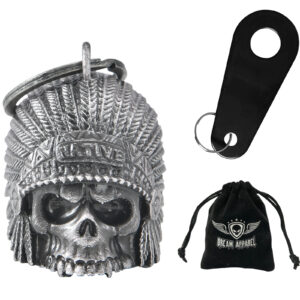 Motorcycle Bell Dream Apparel Indian Skull Head 3D Magnesium Alloy Light