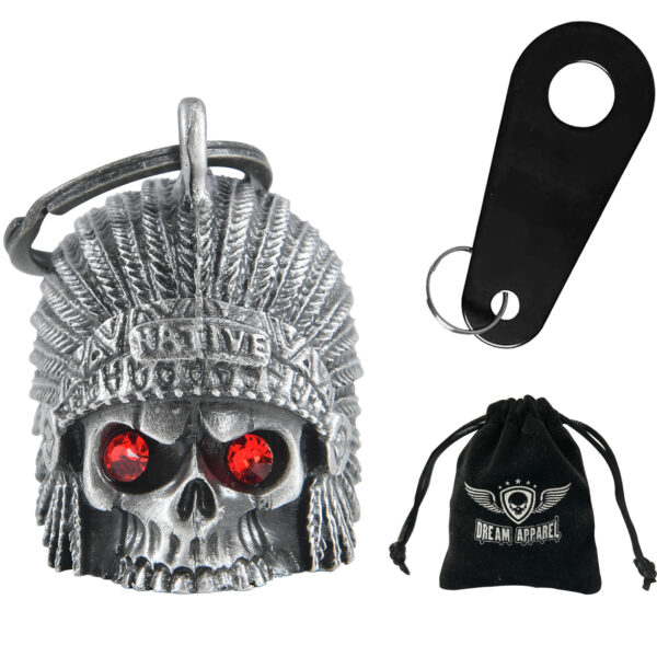 Motorcycle Bell Dream Apparel Indian Skull Red Eyes 3D Lightweight Magnesium